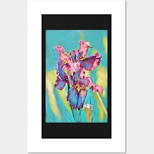 pink flower painting Posters and Art